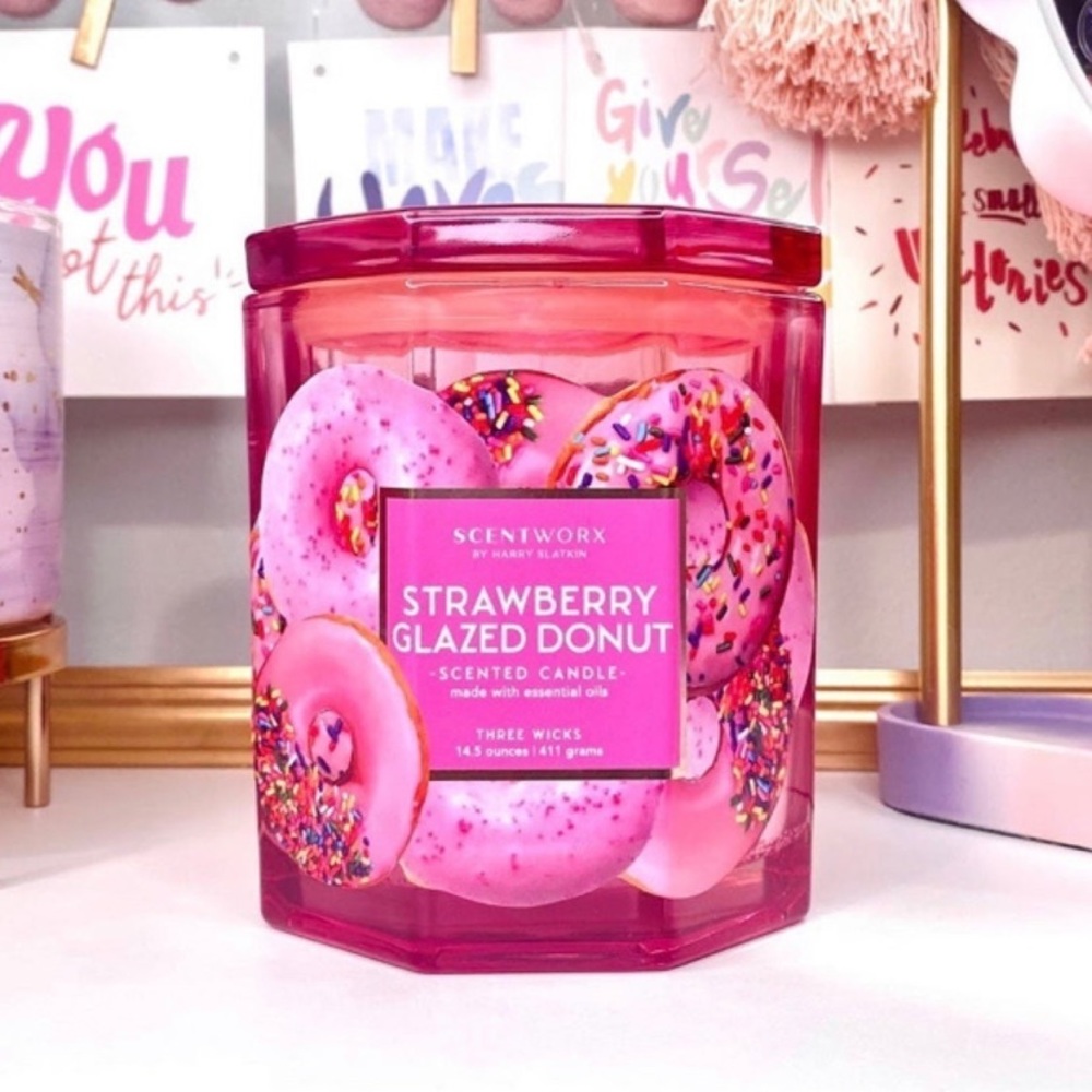 Strawberry Glazed Donut Scentworx Candle